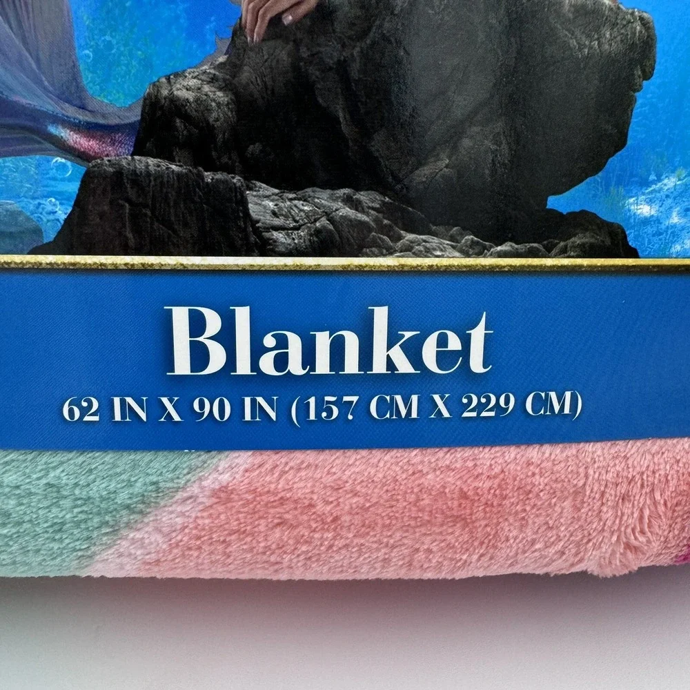 Disney The Little Mermaid Live Action‎ Movie Plush Throw Blanket 62in x 90in T/F